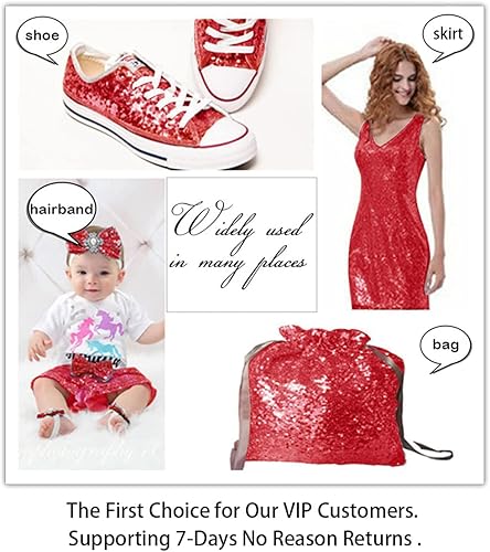 Miniatura 5 de ShiDianYi The Yard, tela de lentejuelas, mantel, lino, para decoración de Navidad (1 yarda, 1 yarda, color rojo)