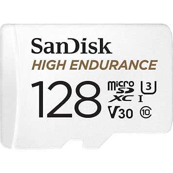 SanDisk 128GB High Endurance Video MicroSDXC Card with Adapter for Dash Cam and Home Monitoring Surveillance Systems - C10, U3, V30, 4K UHD, Micro SD Card - SDSQQNR-128G-GN6IA