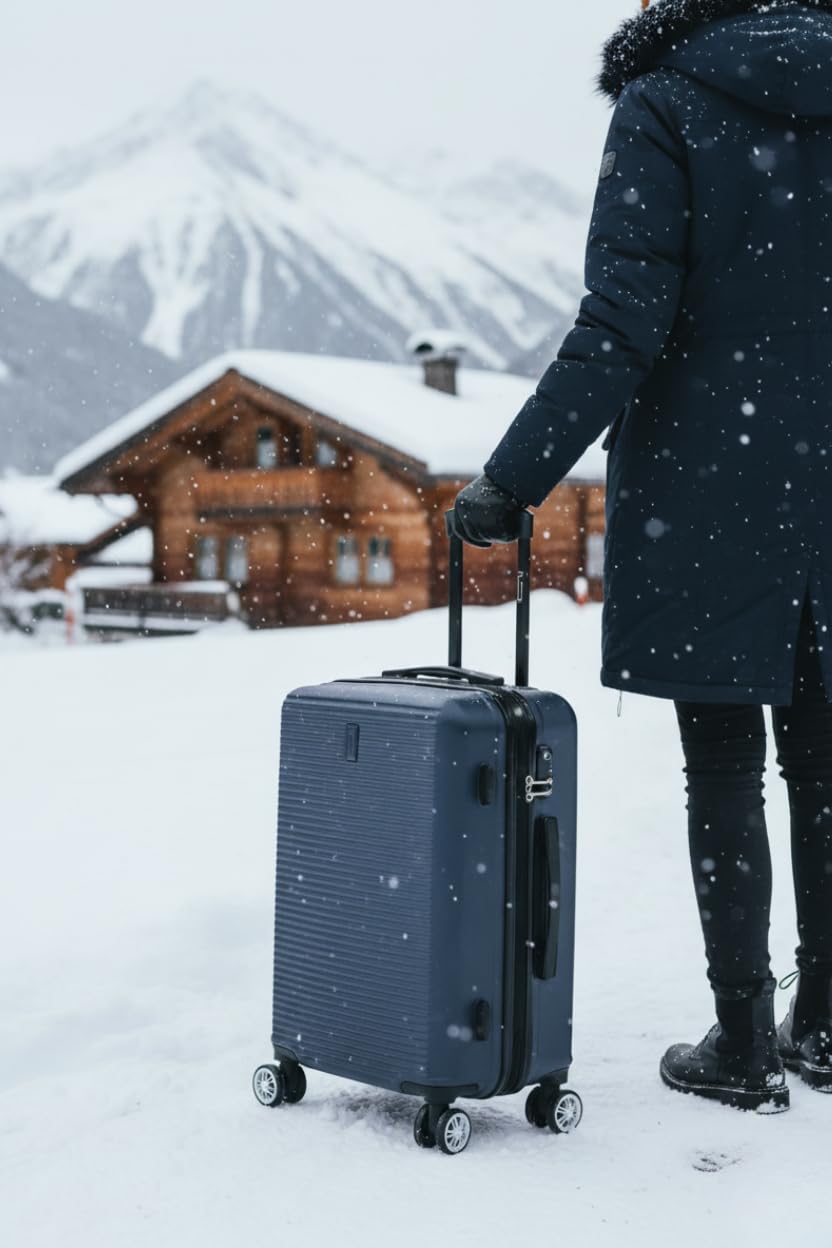 CELIMS - Grande Valise Soute 75 cm 23kg Rigide ABS Légère | Valise XL à roulettes 4 Roues 360° | Bagage Soute Avion 23kg | Valise Grande Taille Voyage | Bleu Marine
