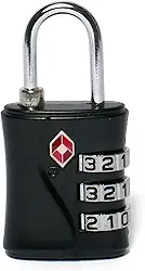 Cadeado TSA com Combinação de 3 Dígitos, Preto, Trava de Segurança para Bagagem (Preto)