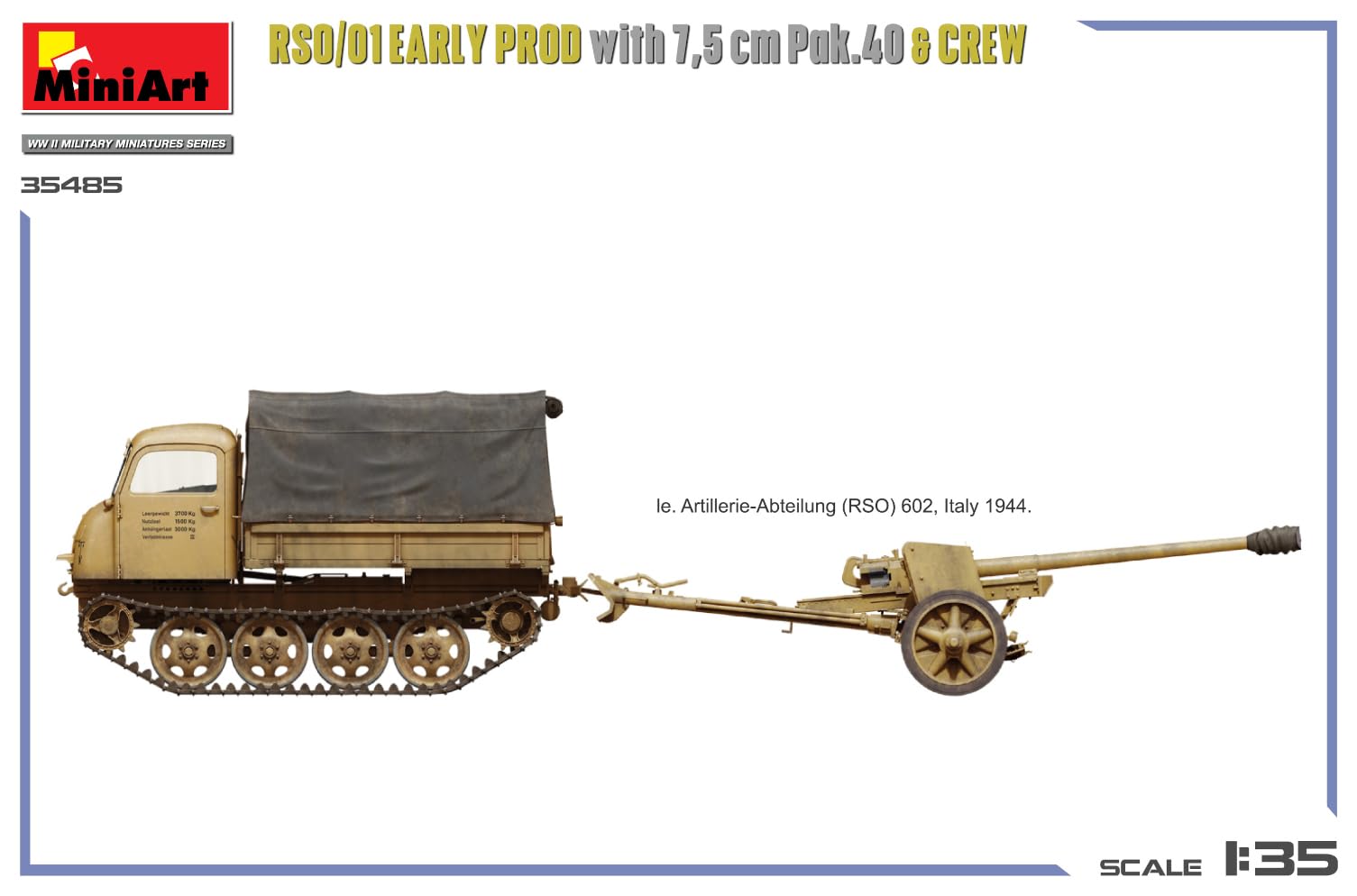 Amazon | ミニアート 1/35 RSO/01 初期生産型 w/7.5cm Pak.40対戦車砲