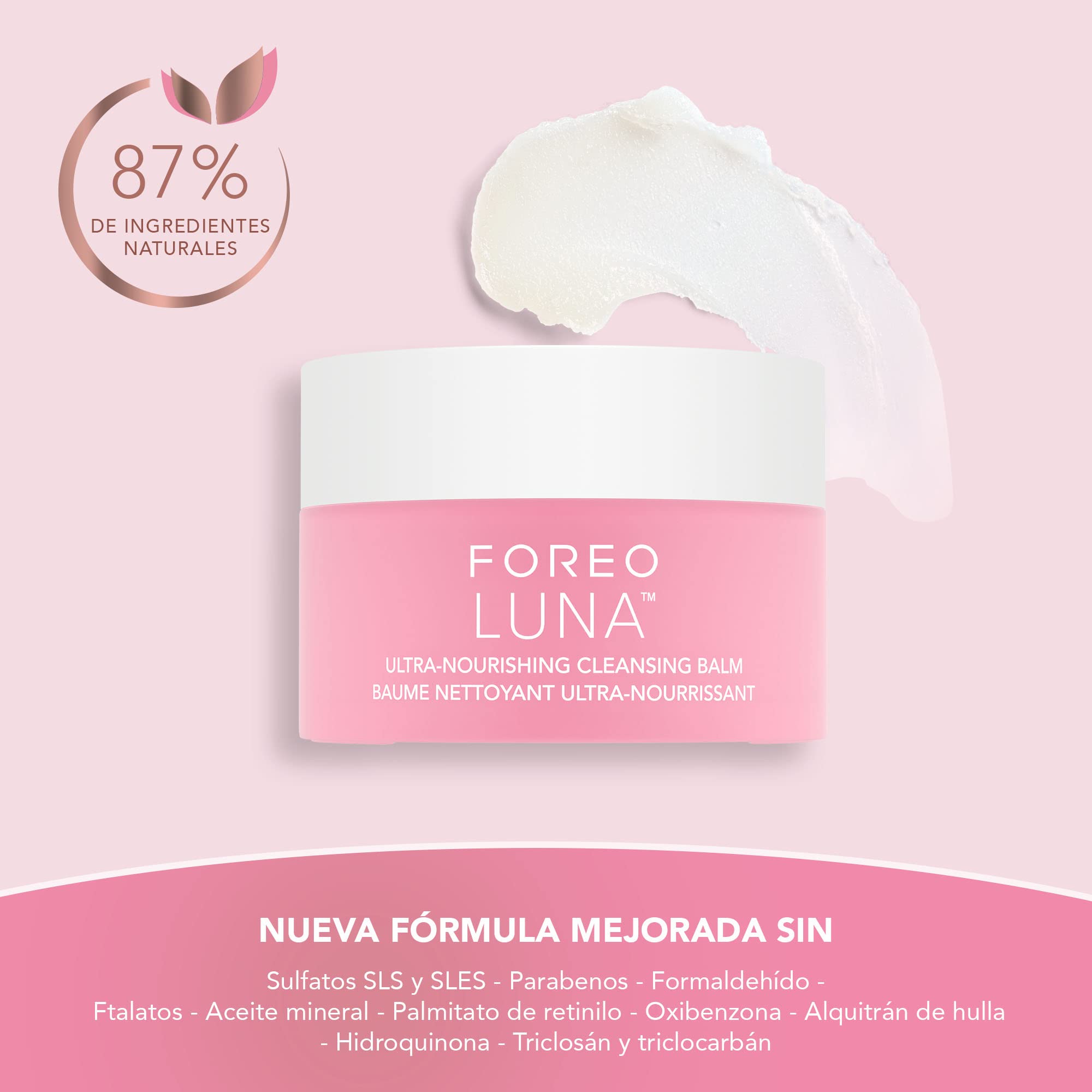 FOREO LUNA Bálsamo desmaquillante ultranutritivo - Desmaquillante facial suave - Gel limpiador facial - Desmaquillante ojos - Vegano y cruelty-free - Sin fragancia y eco - 75 ml