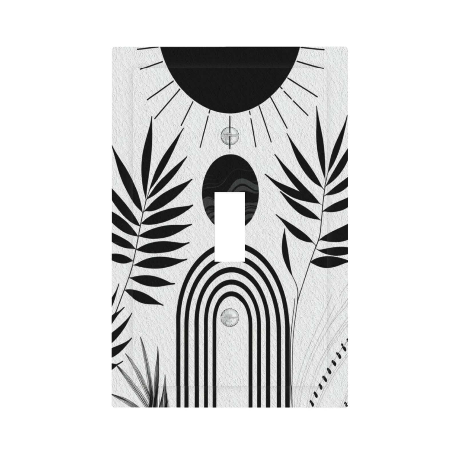 Placa de cubierta para interruptor de luz, color negro, de mediados de siglo, estilo bohemio, minimalista, 1 banda, placa decorativa de interruptor de pared, placa frontal eléctrica para