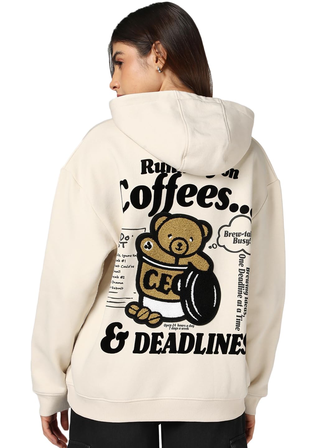 Heavy Duty® 1.0 Women's Typography Oversized Fit Full Sleeve Poly Cotton Hoodies-image-29