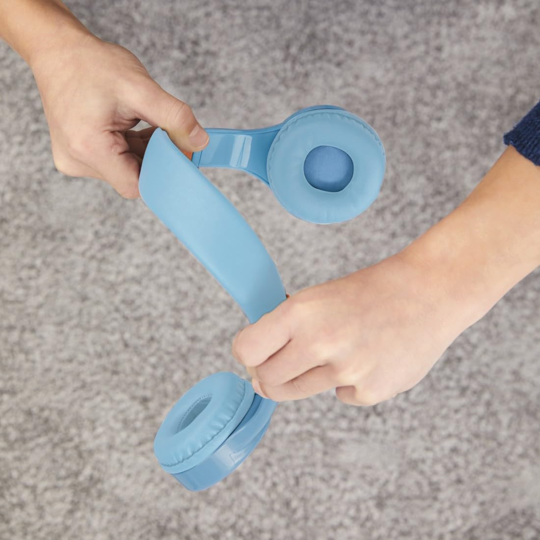 Hama | Auriculares inalámbricos para niños (Cascos Bluetooth con limitador de Volumen, micrófono, Flexibles, Ajustables, hasta 40h música) Azul
