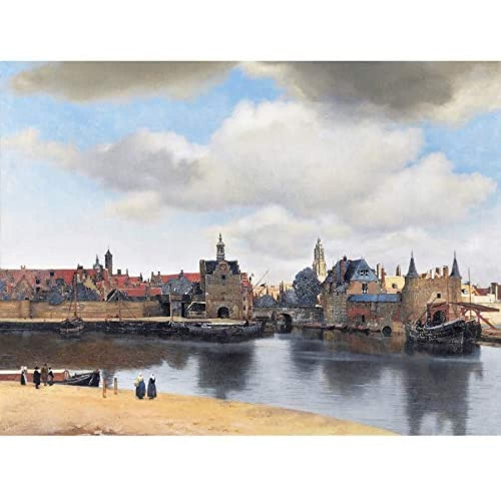 Artery8 Vermeer View Of Delft Cityscape Painting Art Print Canvas Premium Wall Decor Poster Mural