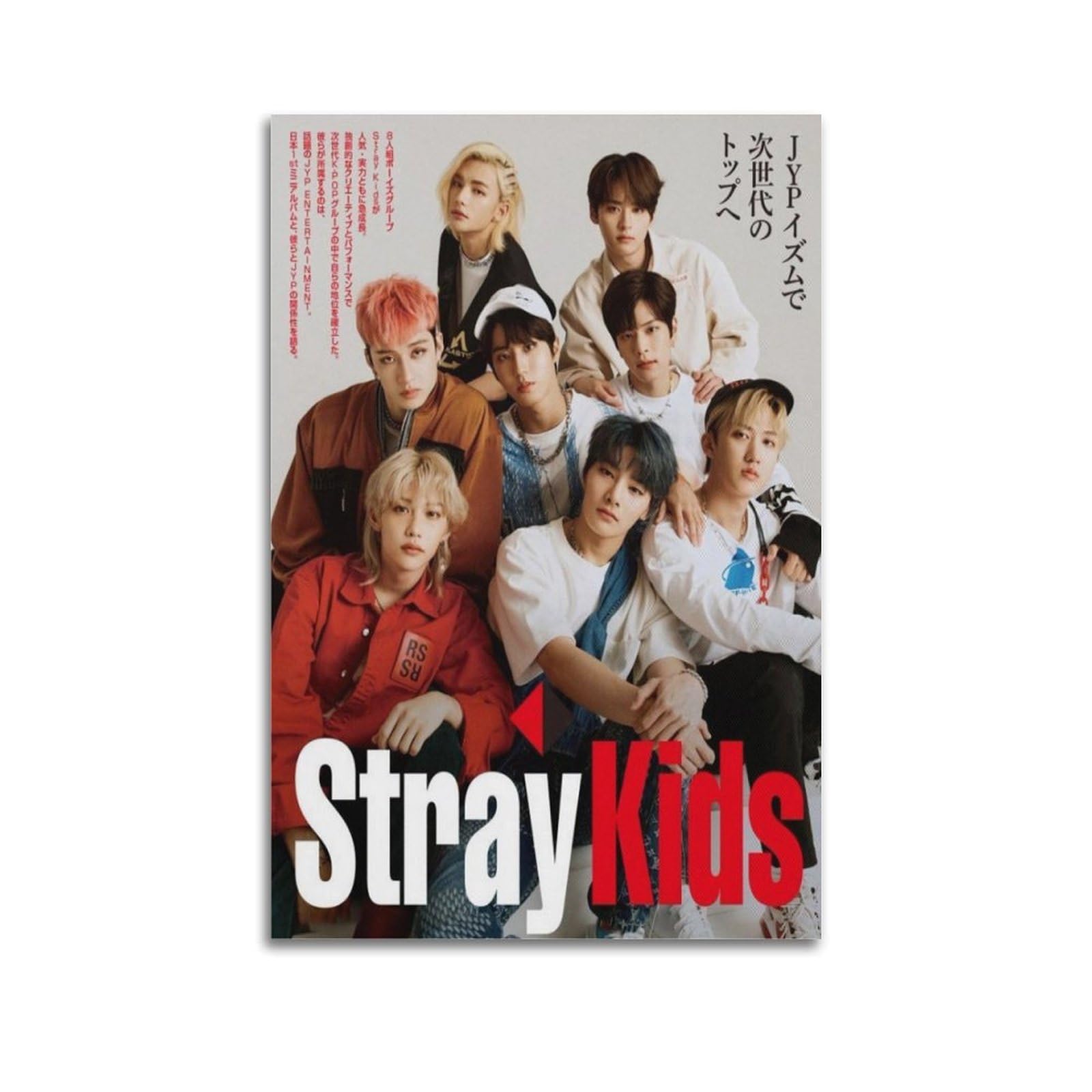 Stray Kids Poster Magazine Cover Music Canvas Poster And Wall Art Modern Family Bedroom Gym Office Decor Gift 24x36inch(60x90cm) Unframe-style