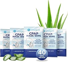 Snugell Unscented Individual CPAP Mask Wipes – Travel-Friendly 40-Pack– Lint & Alcohol-Free,Skin-Safe with Aloe Vera– Perfect for Convenient, Hassle-Free Cleaner & Sanitizer of CPAP Masks & Equipment