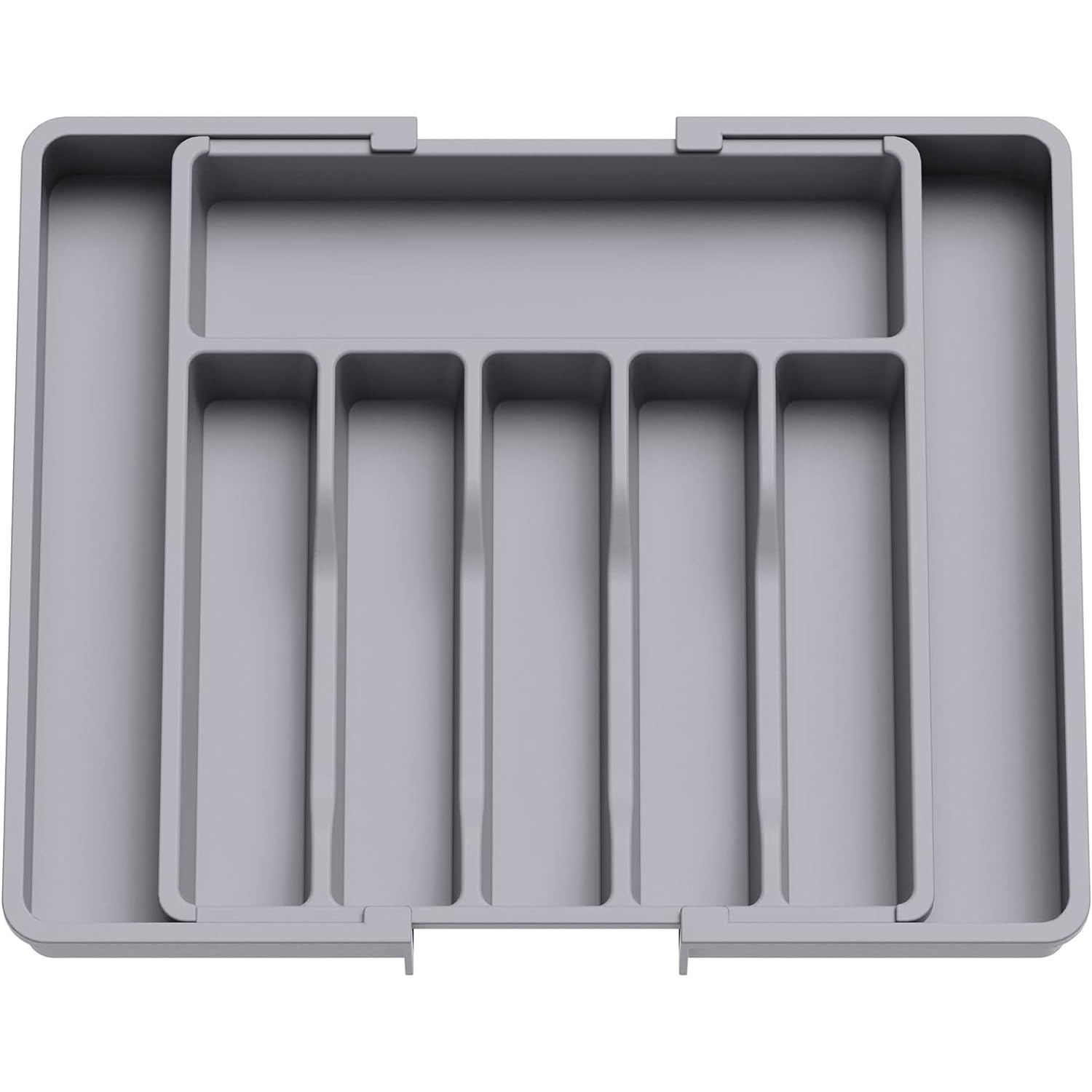 YORKSHIRE HOMEWARE Cutlery Drawer Organiser | Expandable Tray for Kitchen | Adjustable Cutlery Tray | Utensil Drawer for Forks, Knives | Multipurpose Kitchen Storage & Organisation Solution (Grey)