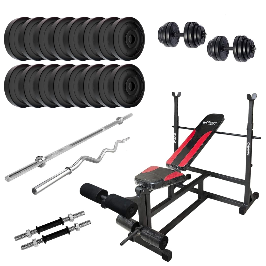 Multi Adjustable 6 in 1 Semi Commercial Bench MB-127 with 7 Feet Rod, 4 Feet Curl Rod, Dumbbell Rods & PVC Plates for Home Gym Setup. (with 40 Kg PVC Plates)-image-30