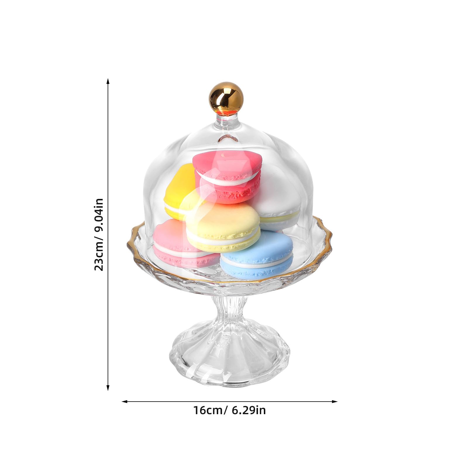 Alipis Présentoir à Dessert avec Dôme en Verre, Mini Support Élégant