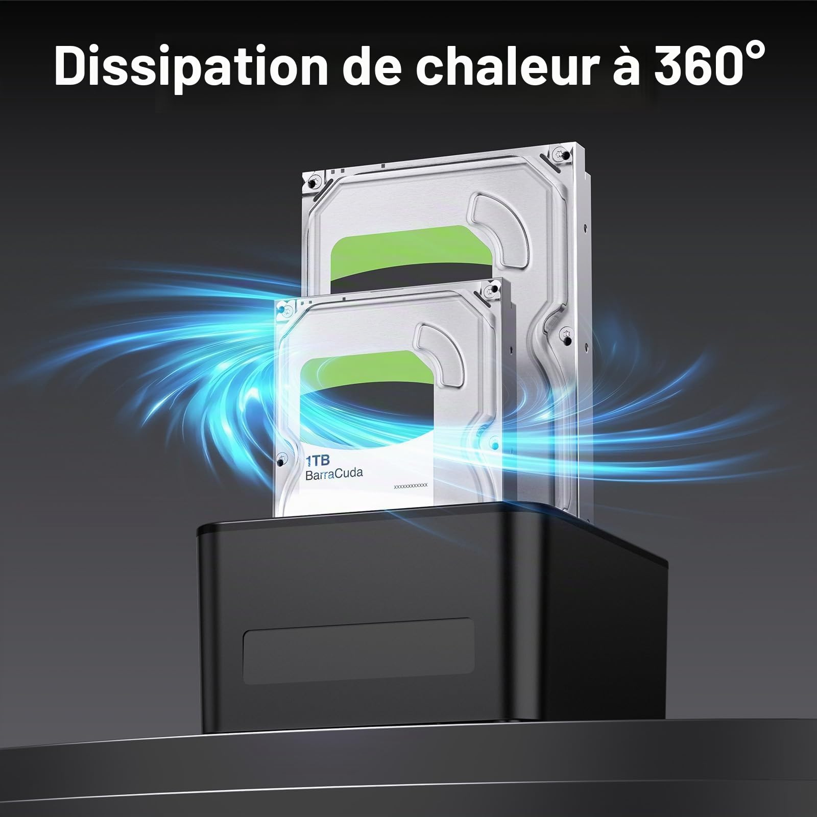 CENMATE Station d'accueil pour Disque Dur, Station d'accueil 3 Baies pour SATA SSD/HDD 2,5/3,5, Câble USB 3.0 A/C, Prise en Charge du Remplacement à Chaud