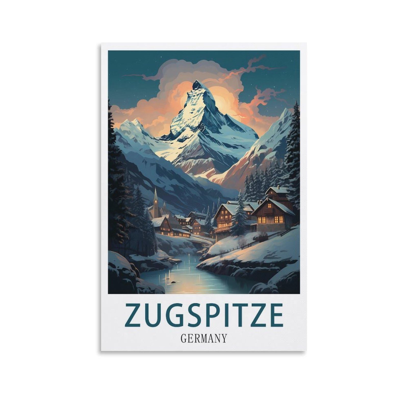 Retro Vintage Wall tin Plaque,Zugspitze Germany,Art Plaque Poster Wall Decor for Home Tool Room Bar Club Restaurant Cafe 20x30cm