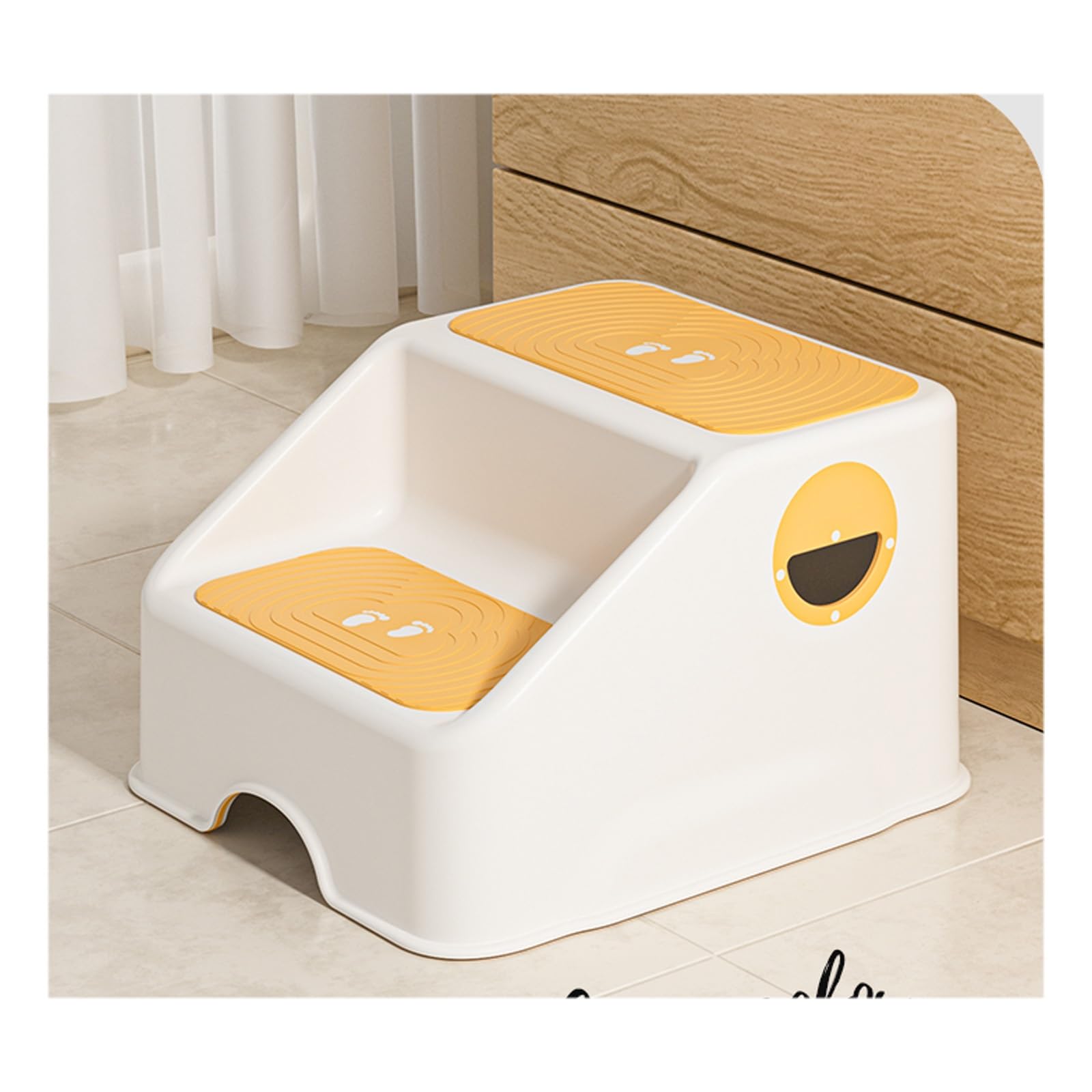 step stool, Lightweight Sturdy Stepping Stool，Suitable for Bathroom, Office, Kitchen, Home, Outdoor and Other Scenes(Yellow)