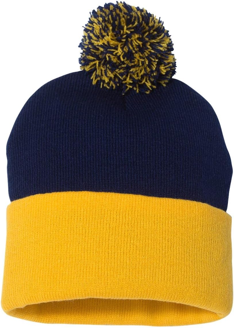 Embroidered Ice Hockey Thick and Warm Skull Cap Cuffed Beanie Men Women Kids