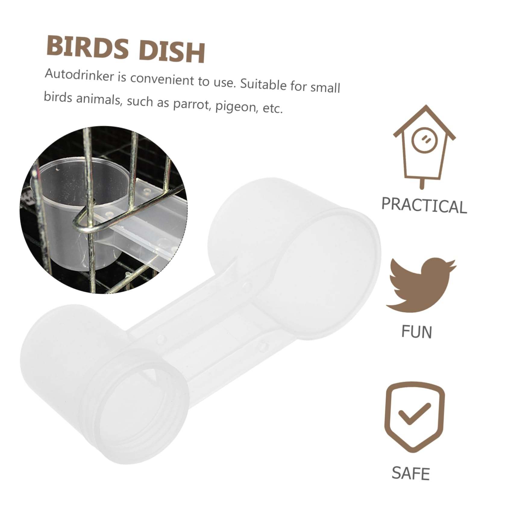 ibasenice Bebedero Automático Fácil de Limpiar para Palomas y Loros Doble Salida Plástico Blanco Paquete de 10 Unidades Adecuado para Tiendas de Mascotas y Zoológicos