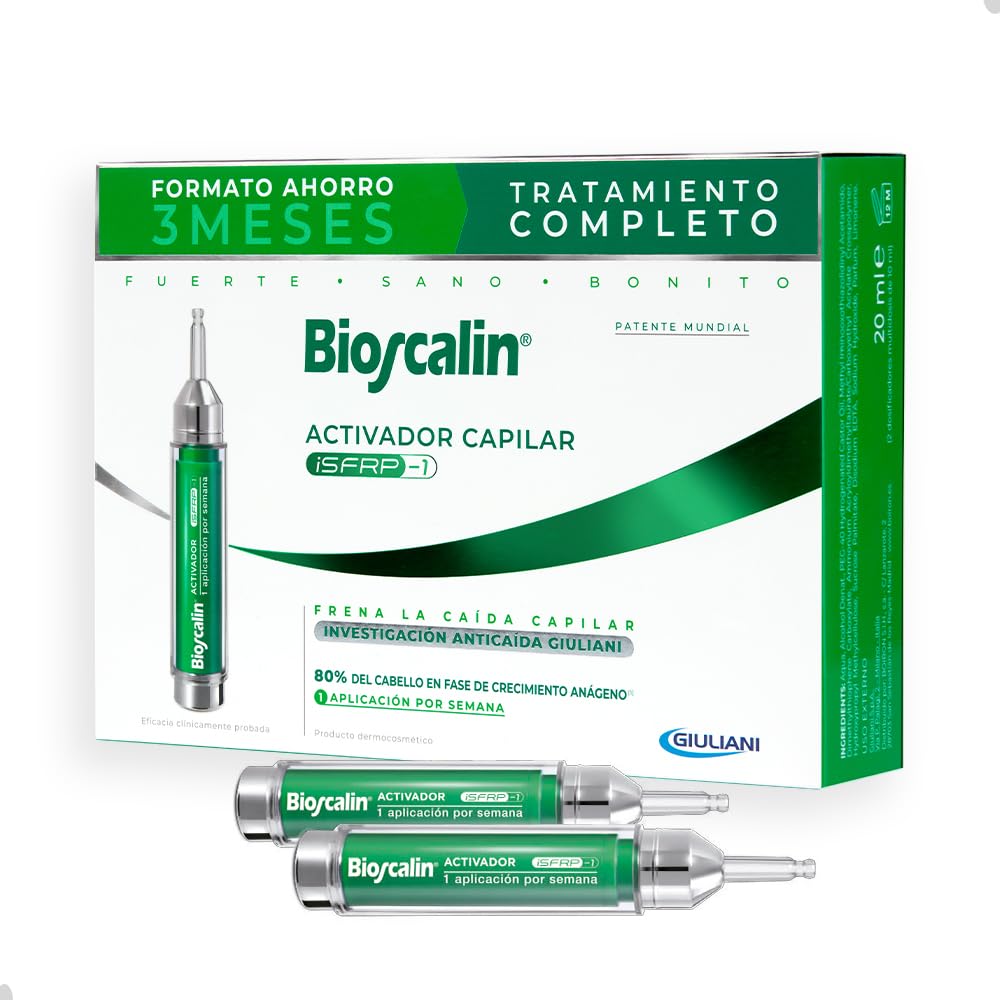 Bioscalin - Activador Capilar iSFRP-​1 (2x10ml) - Tratamiento Anticaída de Aplicación Semanal - Tecnología para Mayor Densidad y Volumen Capilar - Formato de Alta Eficacia Unisex