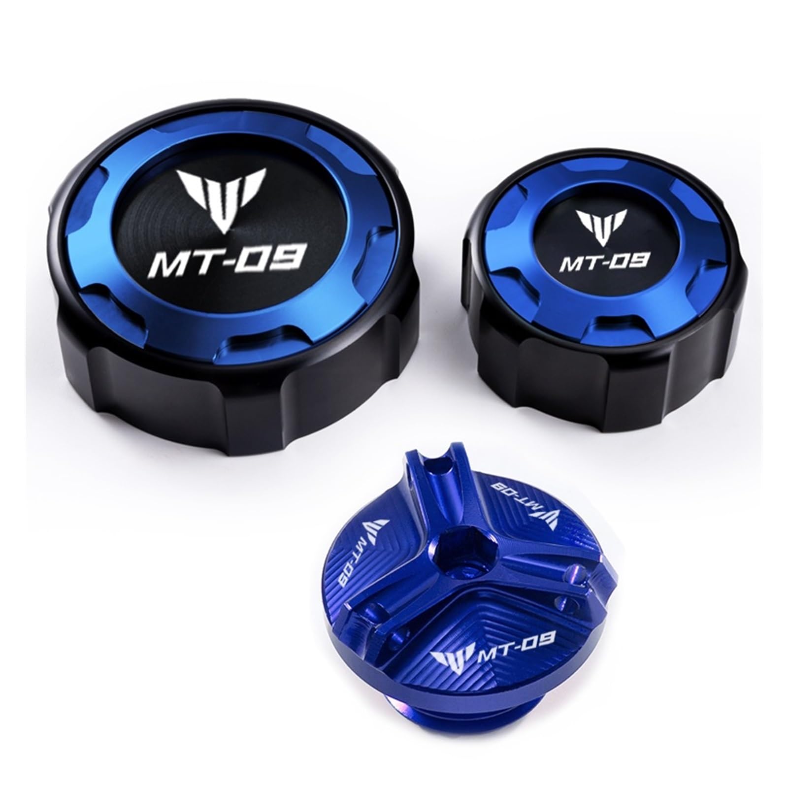 Compatible avec MT 09 MT-09 Mt09 SP 2021-2024 Accessoires de Moto CNC Protection du Bouchon de Liquide de Frein Avant et arrière et Bouchon de Remplissage d'huile
