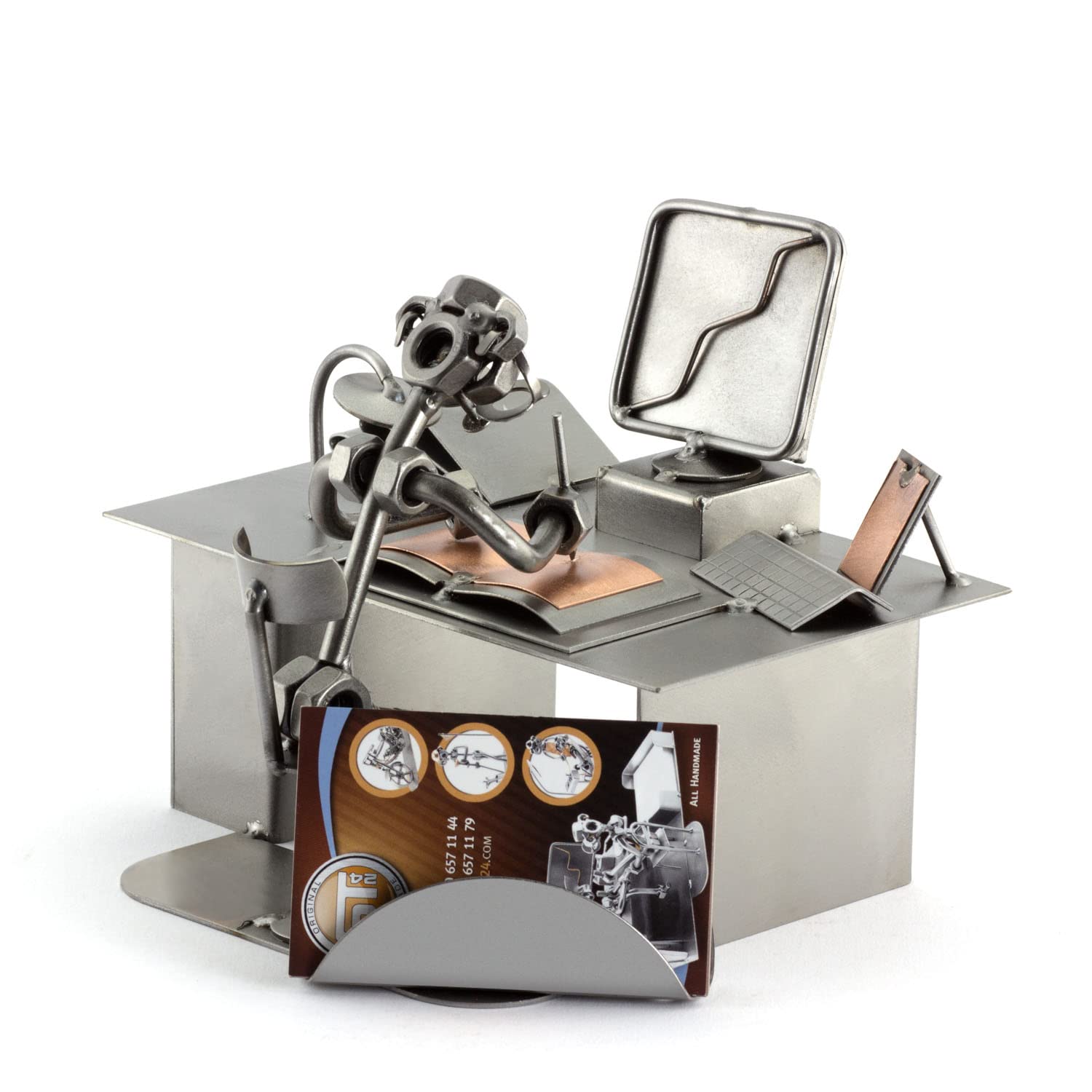 Steelman24 I Ordenador PC con Portatarjetas De Visita con Grabado Personal I Made in Germany I Idea para Regalo
