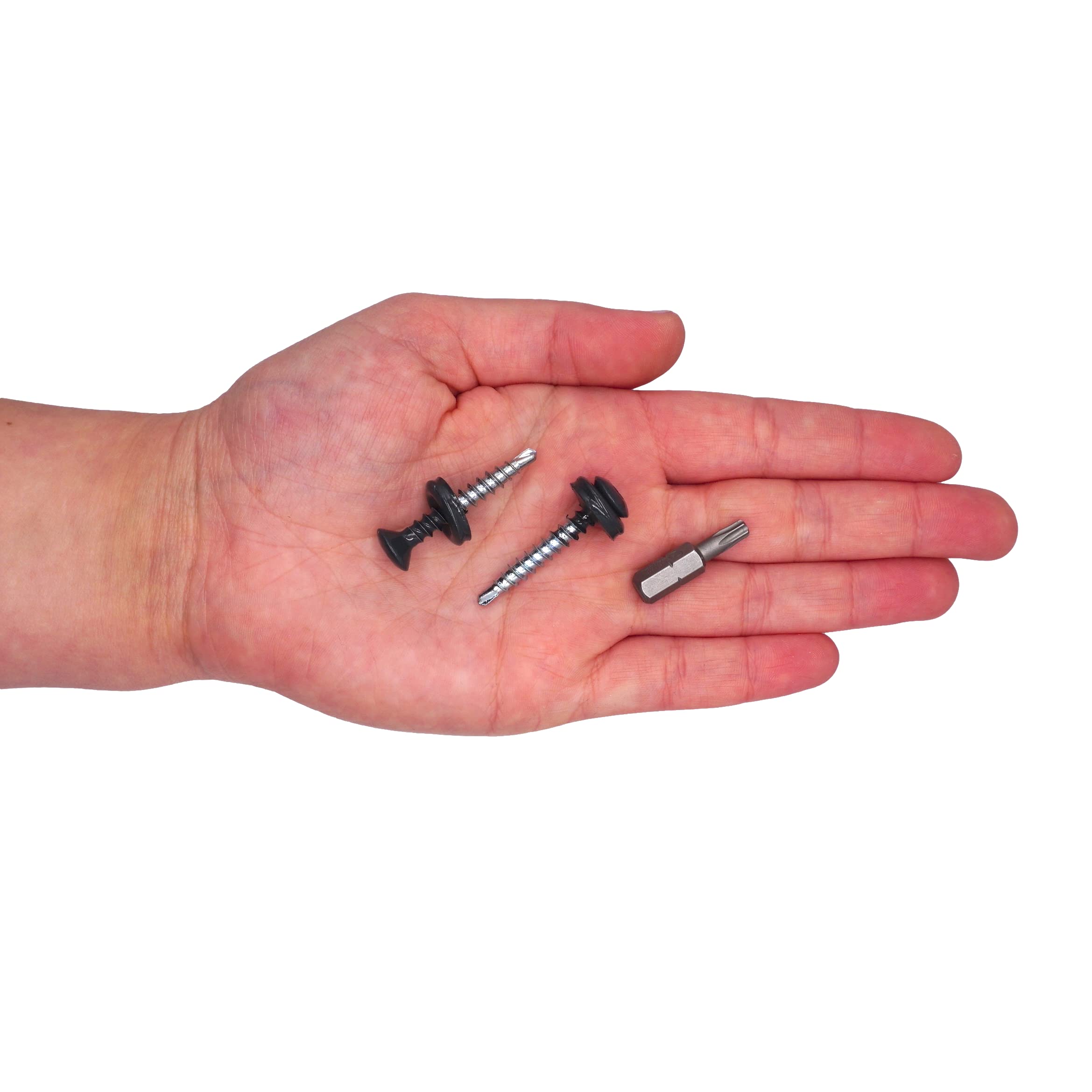 (250 Stück) Metall Dachdeckschrauben Torx 4,8x35 mm Lackierte selbstbohrende Schrauben mit EPDM Unterlegscheiben, Blechschraube (250, Anthrazitgrau RAL 7016)