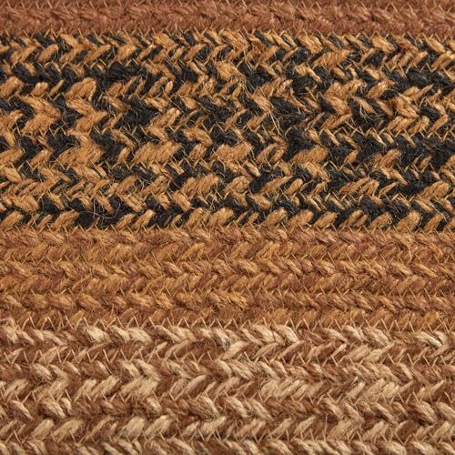 Vhc Brands Kettle Grove Primitive Jute Black Striped Accent Rug Oval Decor W/Floor Pad 36 Inchx60 Inch thumb #5