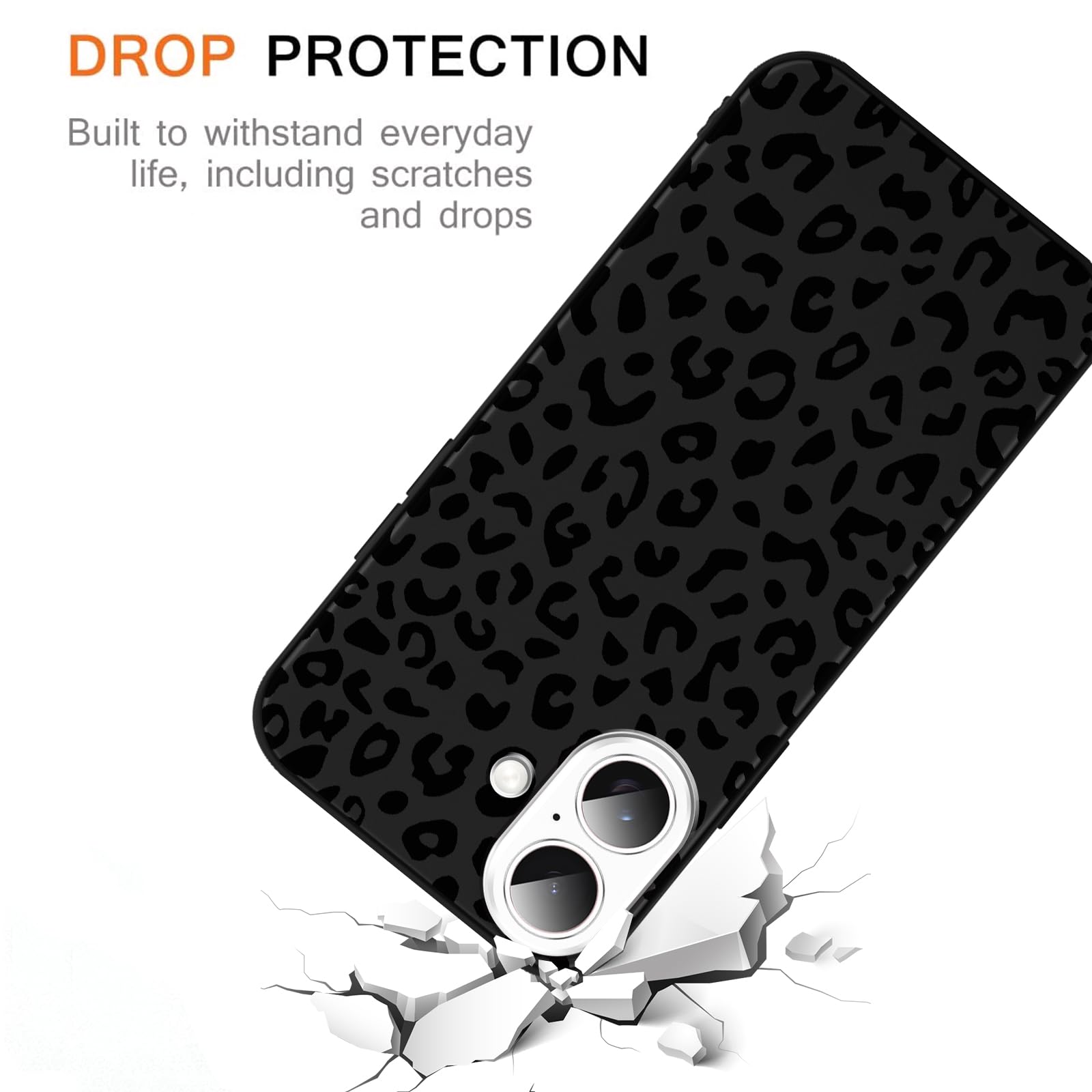 Yoedge 2 Pack for iPhone 16 6.1'' Cheetah Print Cases, Cute Luxury Leopard Print Pattern Design Cases for Women Men Girls, Fashion Retro Shockproof Anti Scratch Protection Silicone Soft TPU Cover — view 5