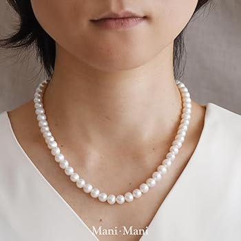 Amazon | [Mani・Mani] マンテル ネックレス 淡水真珠 7-7.5mm