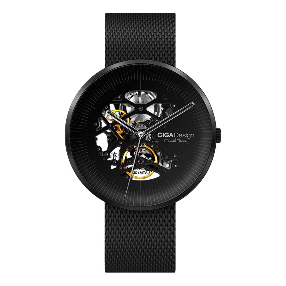 CIGA DESIGN Automatic Mechanical Analog Watch My Series Designed By Michael Young Stainless Steel And Leather Strap Sapphire Crystal Mirror Gifts For Men And Women, Dial_Black (B07BMSGSMB) Amazon Price History, Amazon Price Tracker
