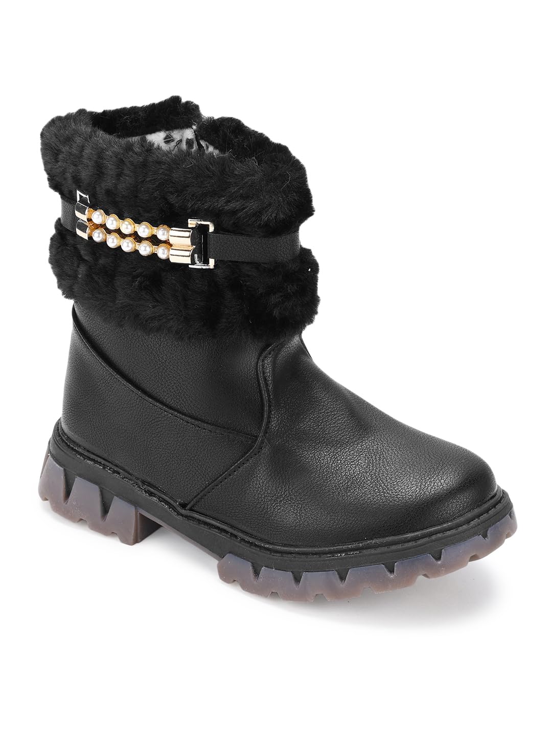 PASSION PETALS PU Winter Boots with Side Pearls Kids Baby Girls Boots for Your Kids for Comfortable Wear(Black,4 Years-4.5 Years) (B0CKF1VH1D) Amazon Price History, Amazon Price Tracker