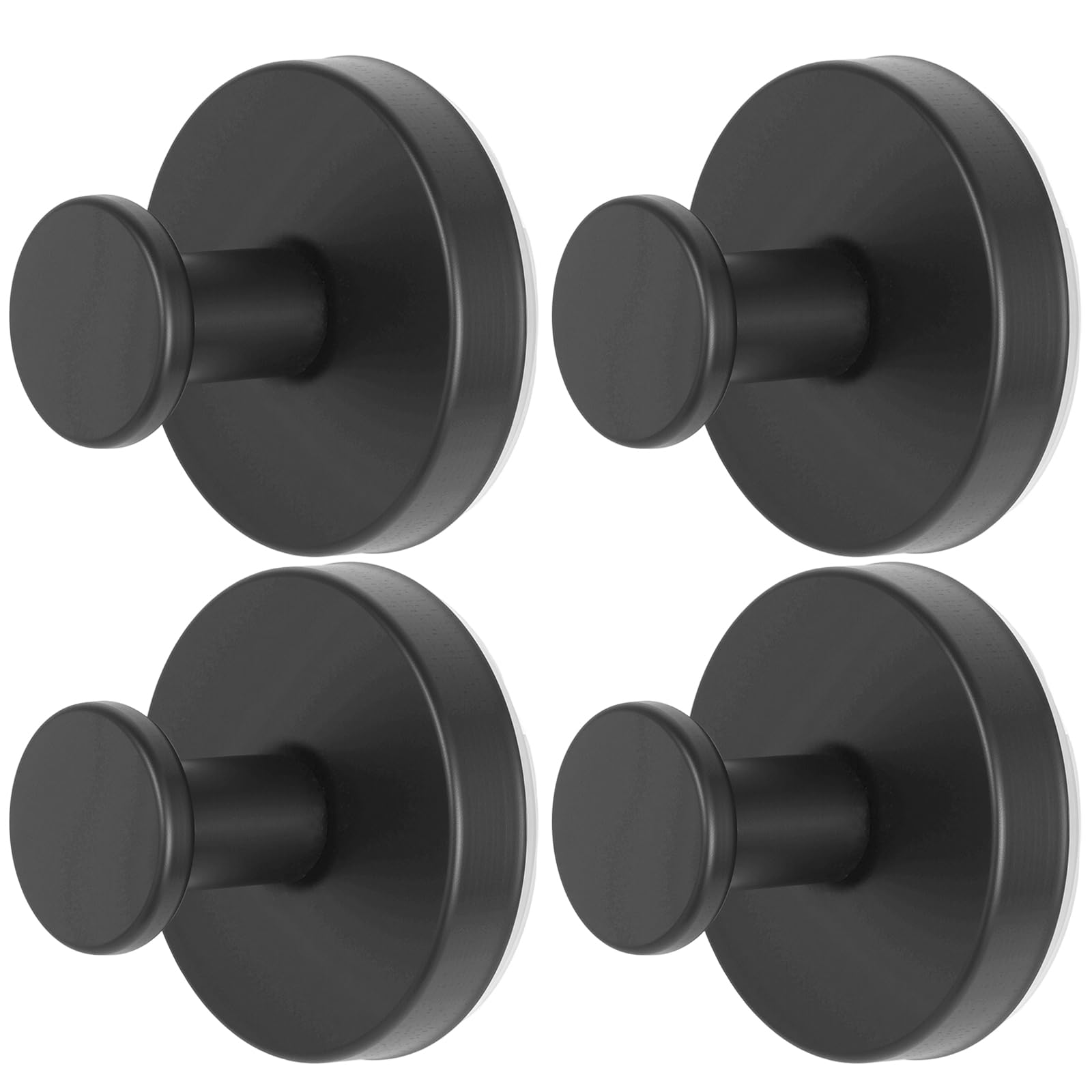 Hiyouer 4 PCS Suction Cup Hooks Stainless Steel, No-Drill Door Wreath Hanger for Christmas Decorations, Shower Towels Hooks, Holder for Glass Window Bathroom Mirror, Black โ image 1