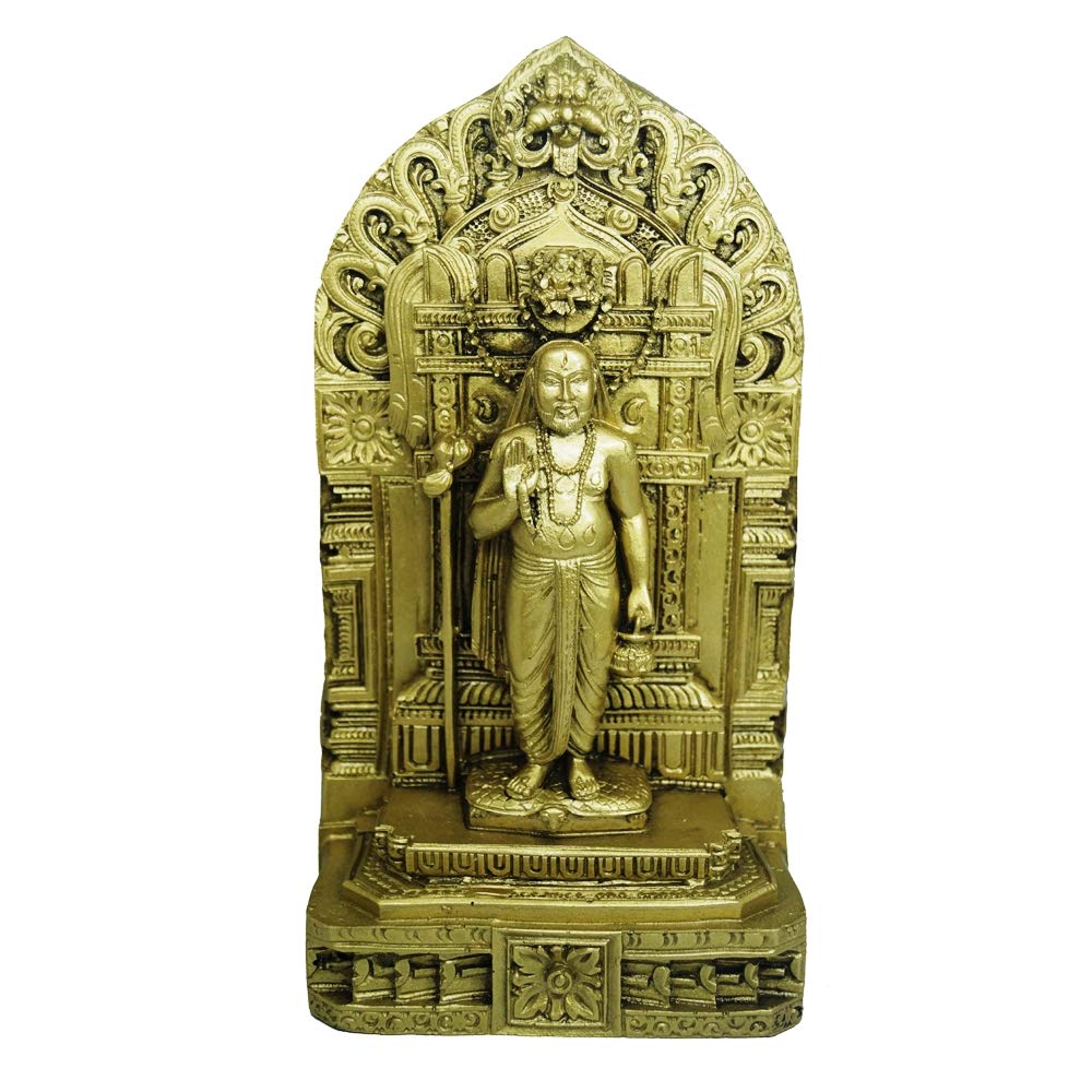 JRGStone Ragavendra Statue , 12.5 cms x 6 cms x 24 cms, Gold