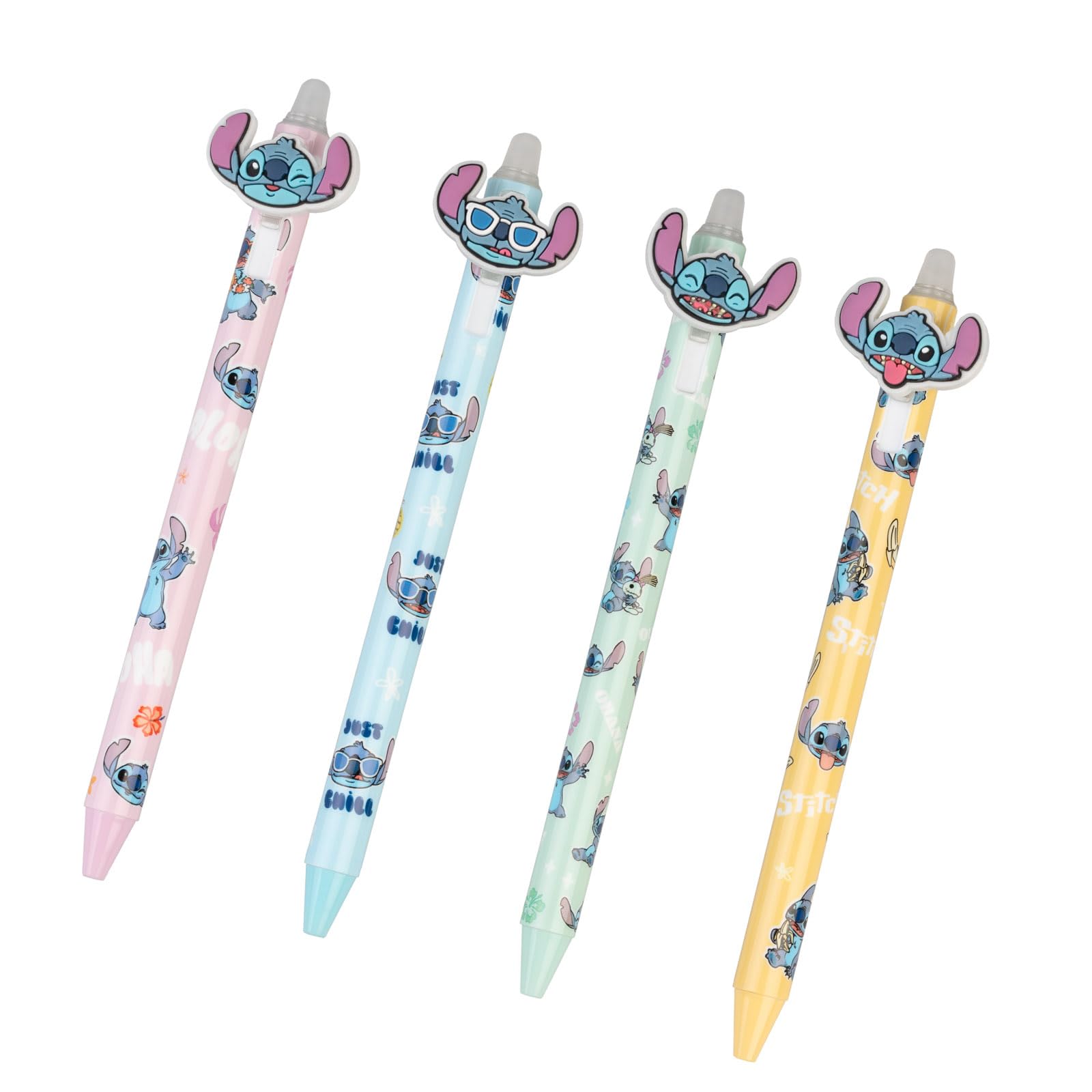 Grupo Erik Erasable Pens Blue - Disney Stitch Stationery Supplies | Gel Pen Set Of 4 Blue Pens, Back To School Supplies, Erasable Pen Stationery Set | Stitch Gifts, Disney Gifts