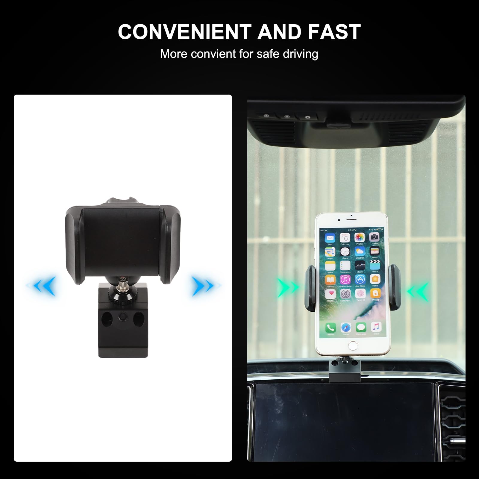 Handyhalterung für Ford Ranger ab 2023, Spezieller Peanut-Socket Clip für Lüftungsdichtung, Navigationsbildschirm Obere Befestigung, 1-Form/B-Design, Magnetisch, Keine Blockierung der Lüftung (A)