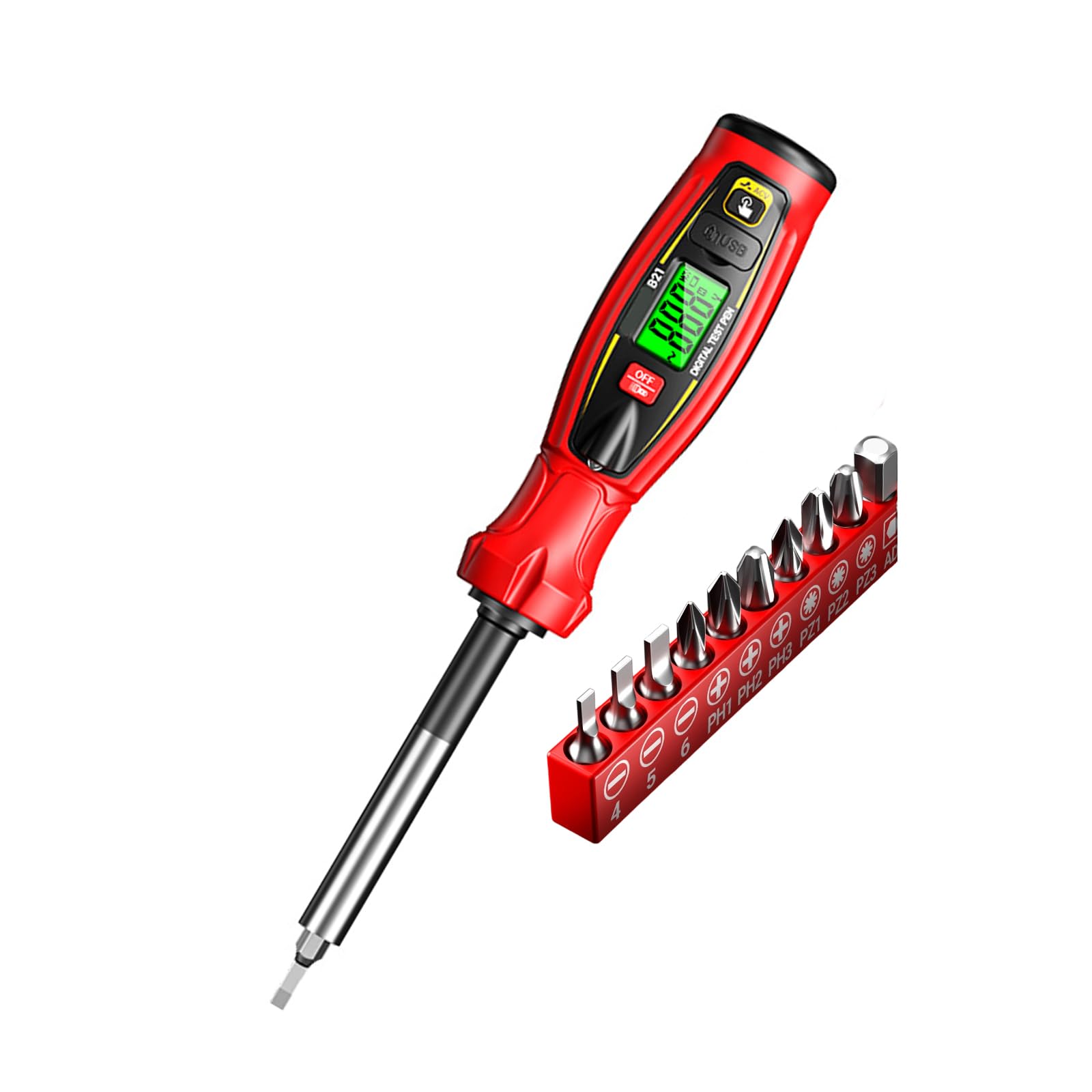 Shinlhua Red Advanced 11 Function Screwdriver Pen Featuring Live Circuit Identification And Response Display For Experts Pocket Sized Potential Meter