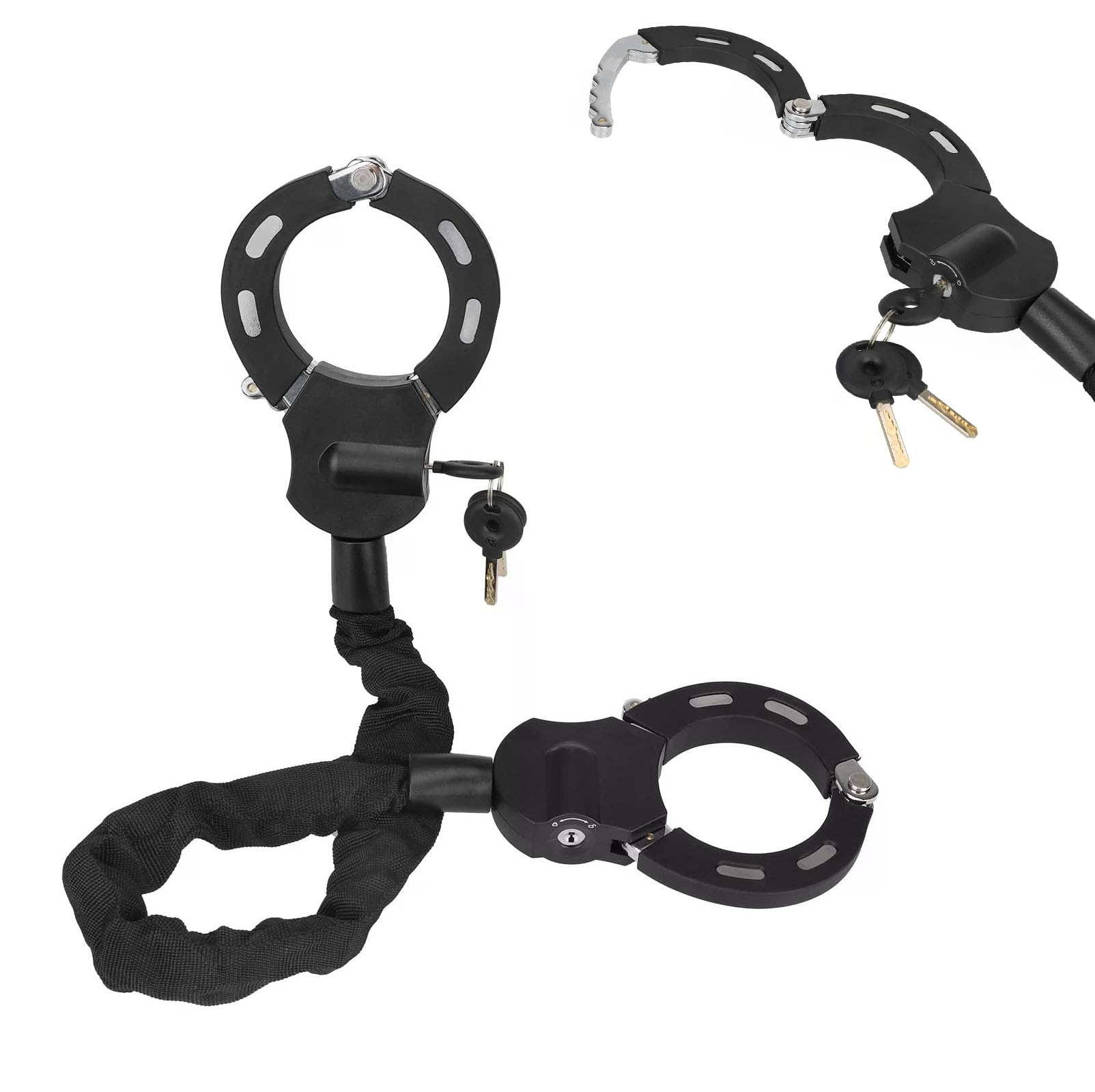 Candado Patinete Electrico con 3 Llaves, Bloqueo Antirrobo Eléctricas 90cm, Cadena Esposas Resistente Grosor 8mm, Accesorios Bici Seguridad para Scooters, Bicicletas & Moto