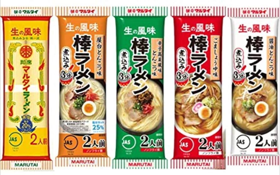 大特価 1食分￥86　マルタイ屋台豚骨 ＆ マルタイ醤油豚骨 Amazon.co.jp: マルタイ 棒ラーメン 5種セット（オリジナル