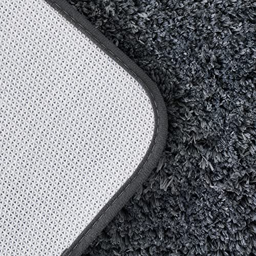 MIULEE Bath Mat Non Slip Absorbent Bathroom Soft luxurious Shower Small Mat Doormat Inside Rugs Kitchen Rugs Carpet Mat Washable for Bathroom Bedroom Kitchen Entrance 40x60 cm Dark Grey - Image 3