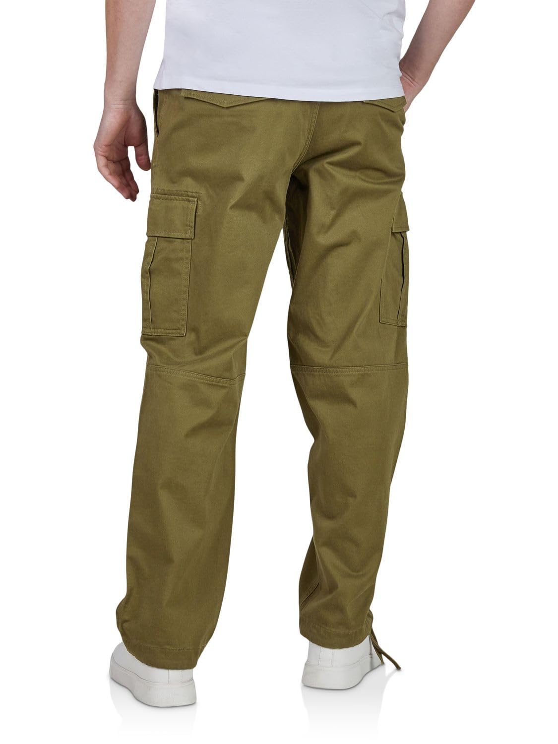 JACK & JONES Pantalones cargo para hombre, elásticos, holgados, con bolsillos, color negro, beige, verde, 30, 31, 32, 33, 34, 36, 38