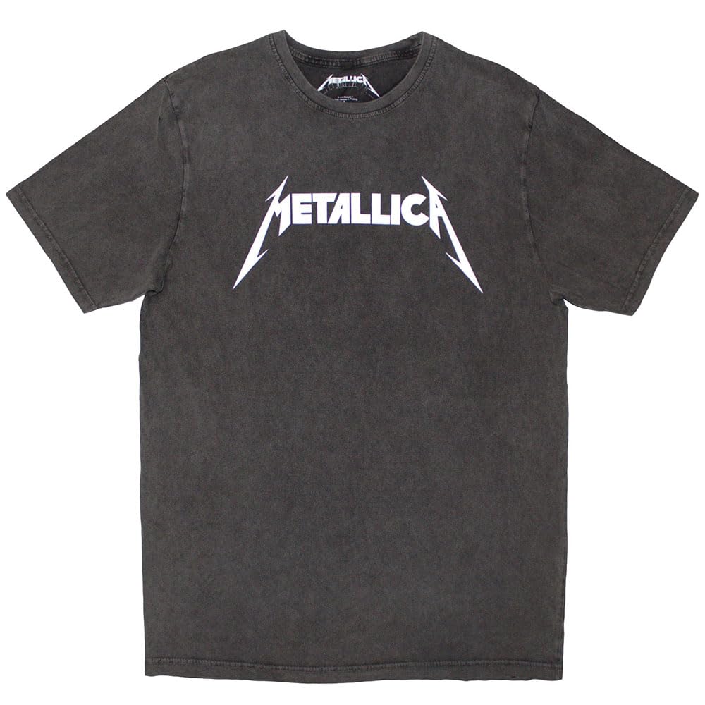 Metallica Band Logo Limited Edition 999 Only Premium Wash T Shirt S Charcoal