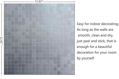 Miniatura 8 de XUANINY 10 hojas de azulejos de aluminio de superficie negra para loseta en muro para cocina (11.41 x 11.41 pulgadas por hoja, paquete de 10