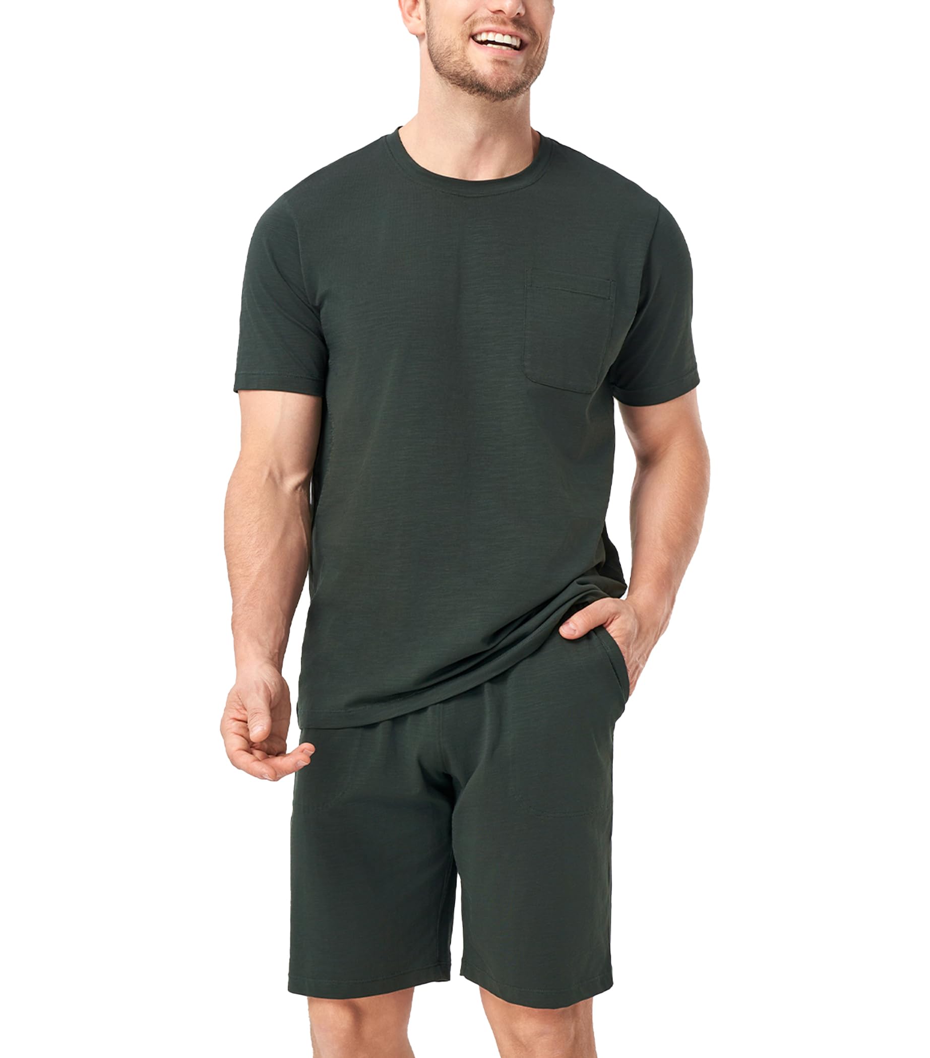 DAVID ARCHY Mens Pajamas Set Short Sleeve