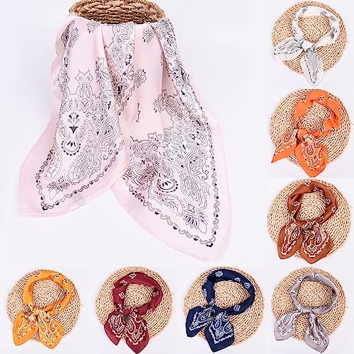 YOLAI Satin Head Scarf Silk Feeling Neck Scarves Hair Wrap For Sleeping Bandana Large Square Turban Headscarf3