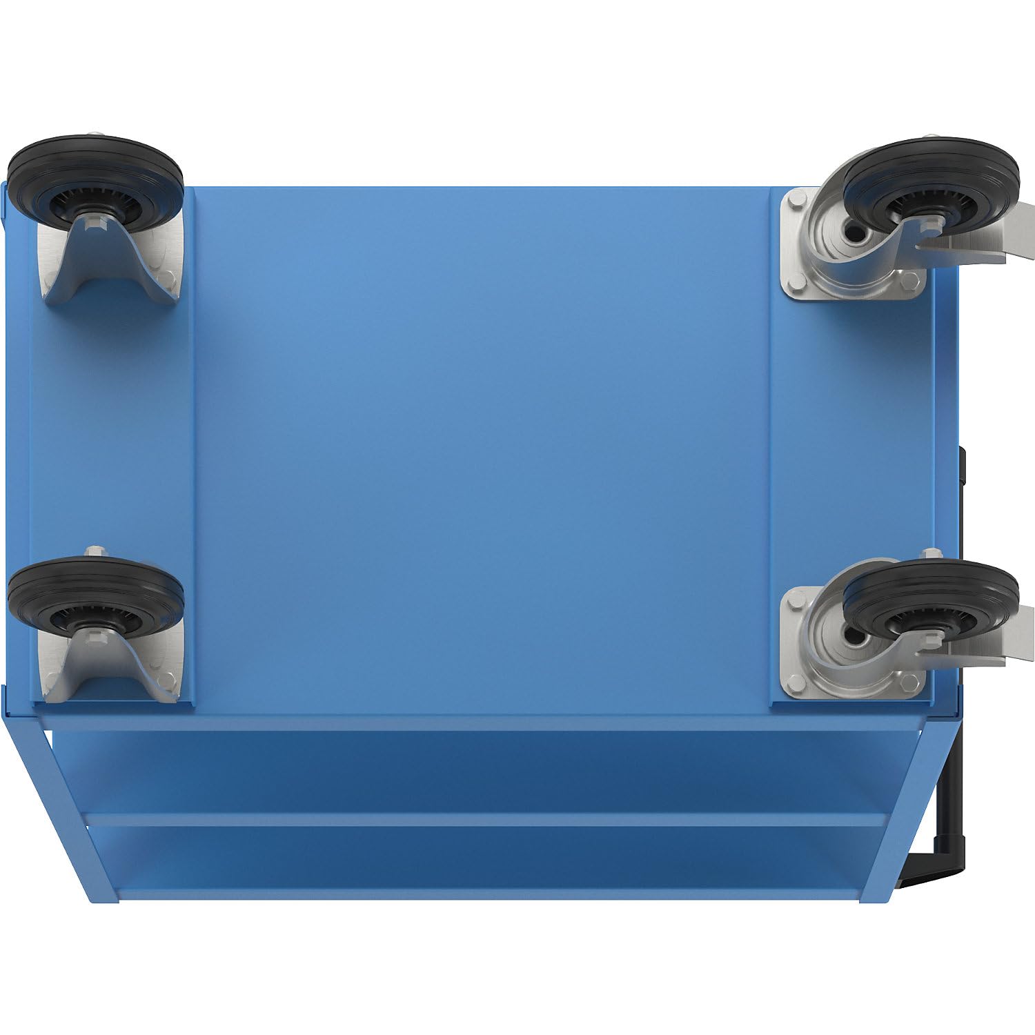 eurokraft | Montagehilfswagen | 3 Etagen | Tragfähigkeit 350 kg | Gesamthöhe 915 mm | lichtBlau