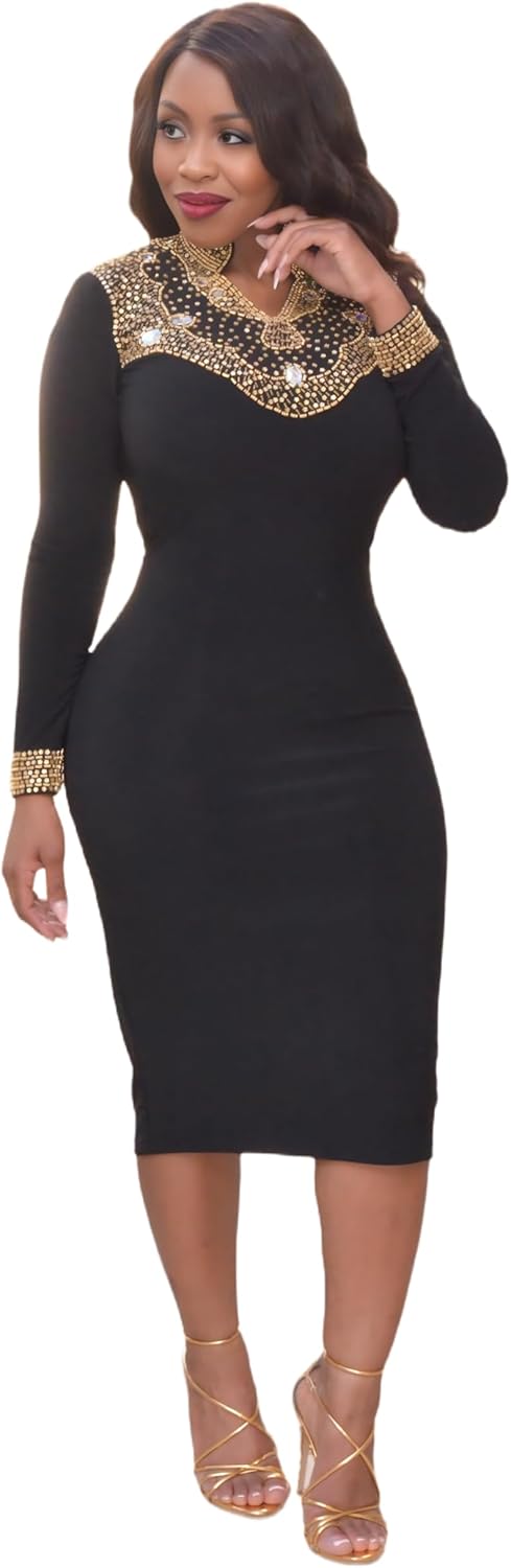 Women Spring midi Dress Elegant Formal Casual Evening wear Party - Image 5