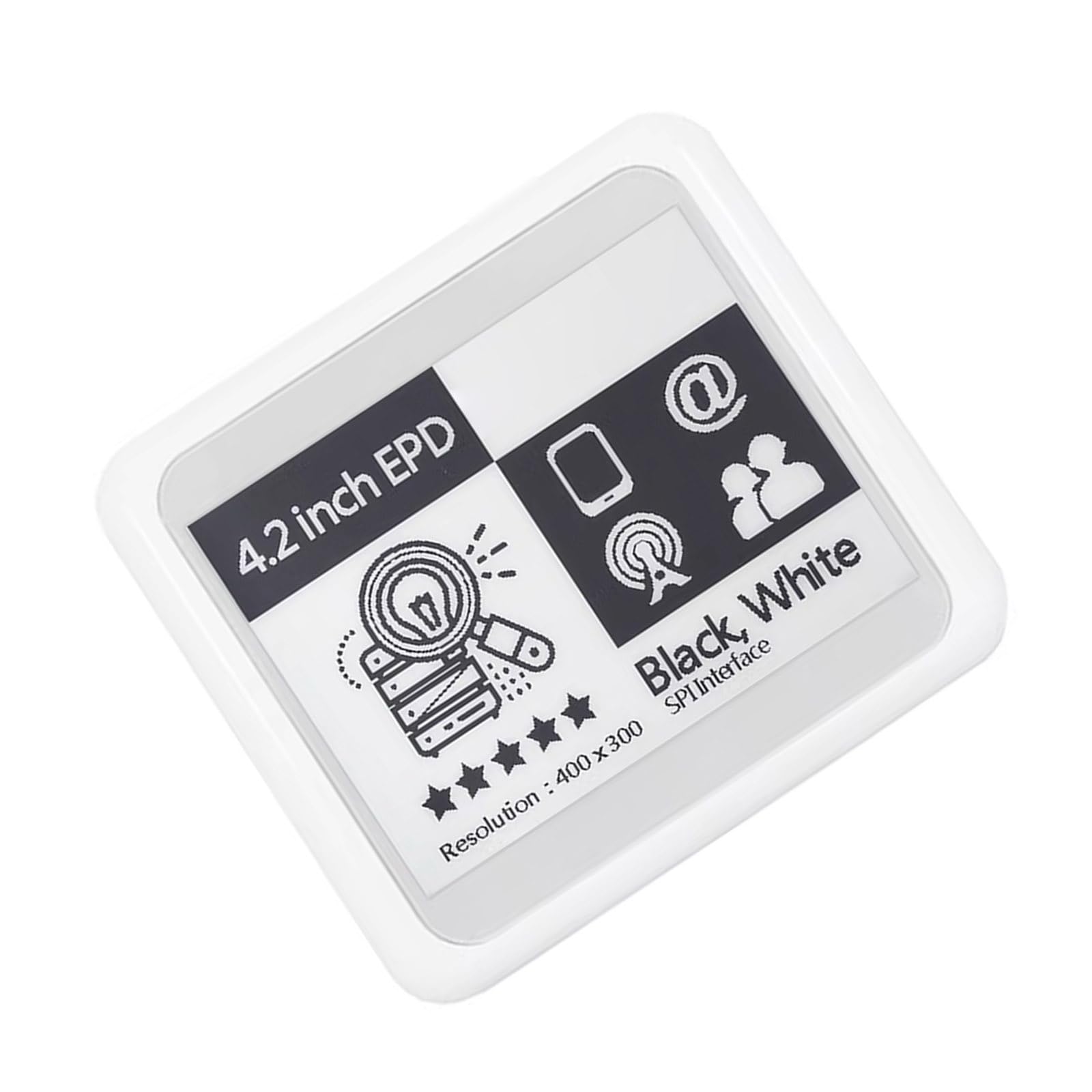 Etiqueta electrónica inalámbrica de papel electrónico de 4.2 pulgadas sin batería, estante electrónico con diseño pasivo que actualiza la pantalla eléctrica