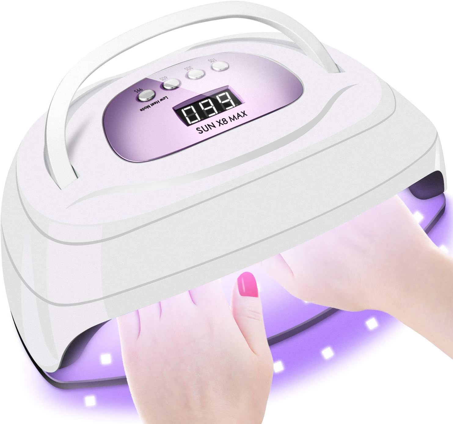 220W UV LED Nail Lamp for Gel Polish,Fast LED UV Dryer Nail Curing Light with 57 Lamp Beads Auto Sensor,Professional Nail Art Salon Accessories with Portable Handle and Larger Space