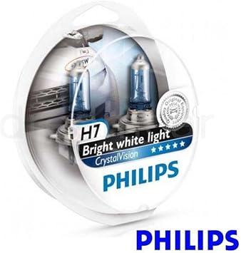 Philips CRYSTAL H7 Headlight Bulbs, 4300 Kelvin Daylight White, Set