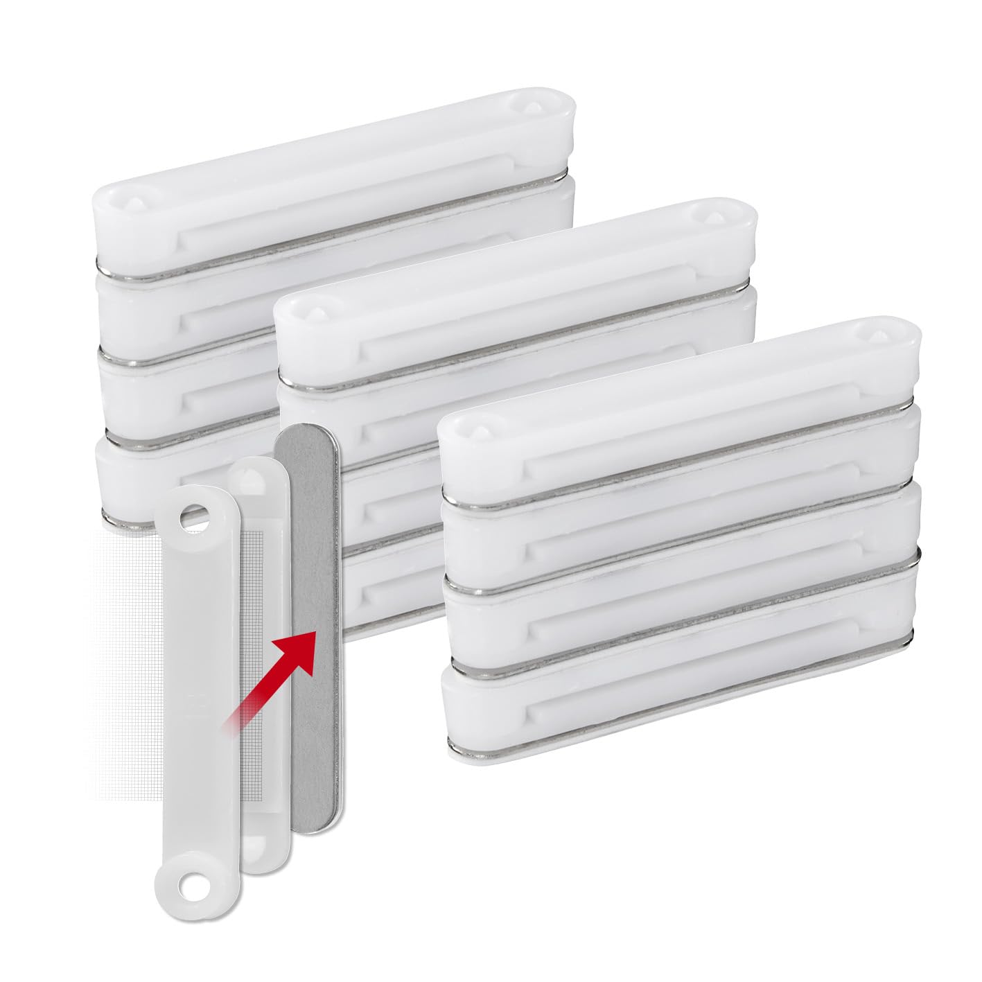 EASYmaxx Insect Protect magnesy do przyklejania do moskitiery | samoprzylepne płytki magnetyczne | 12 magnesów samoprzylepnych do moskitiery okiennej | moskitiera magnetyczna