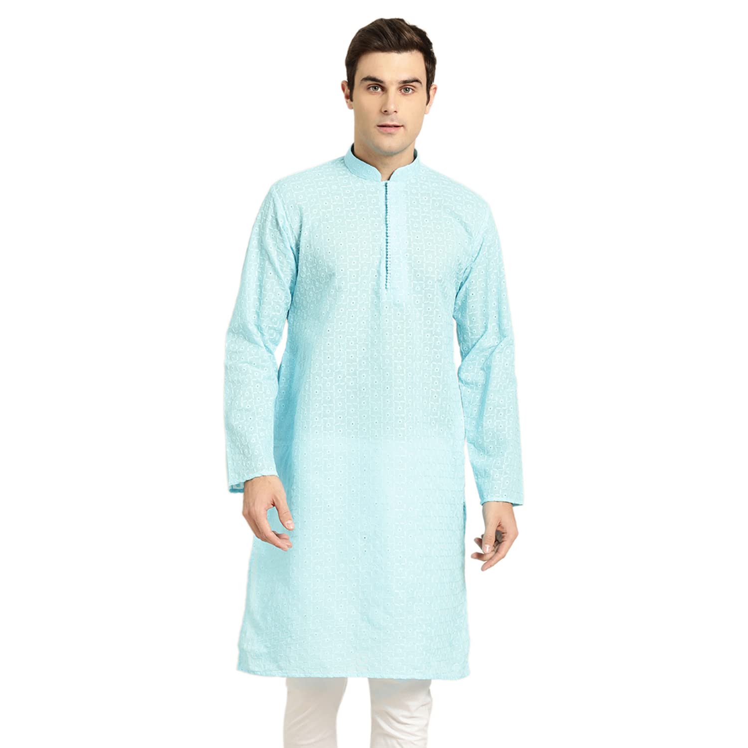 SOJANYA(Since 1958, Men's Pure Cotton Embroidered Only Kurta