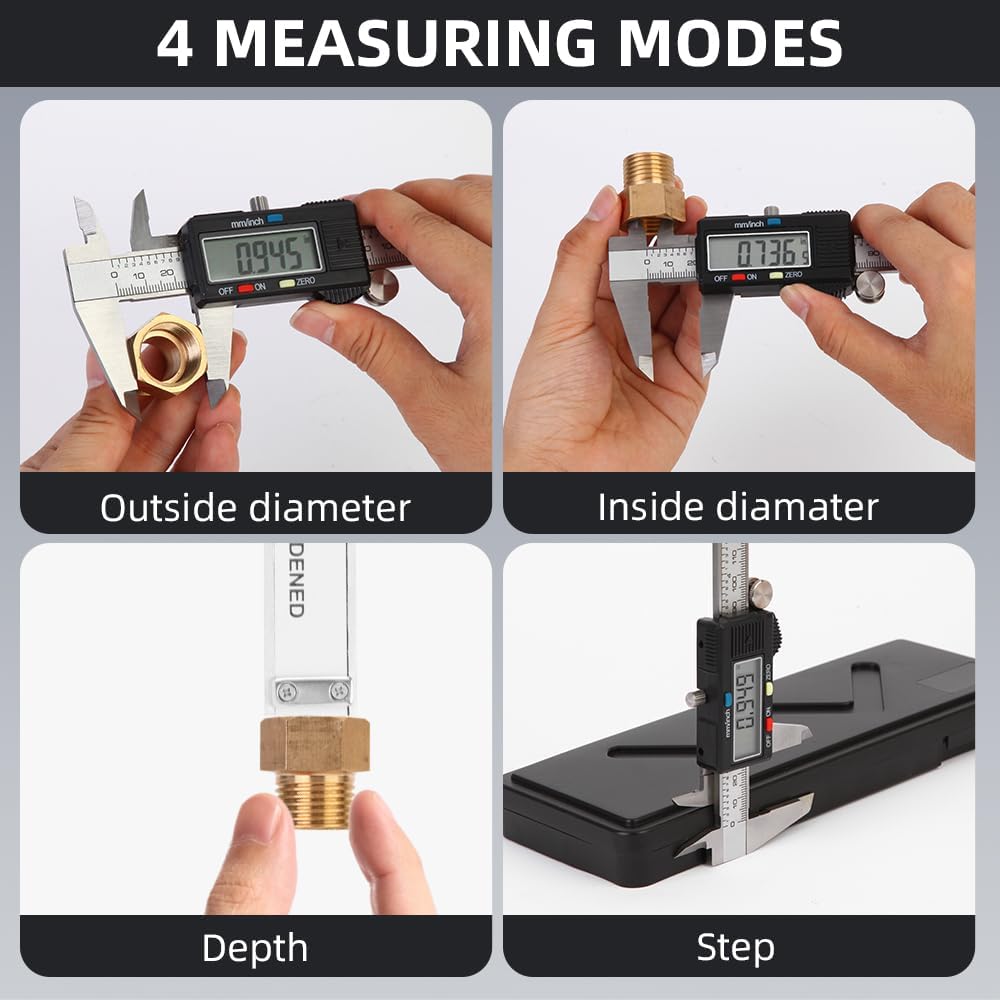 Ocean Aerospace Digital Caliper Measuring Tool, Stainless Steel Vernier Caliper Digital, Micrometer Calipers with Large LCD Screen, Inch Millimeter Conversion, 6 Inch Caliper Tools for DIY/Household 2